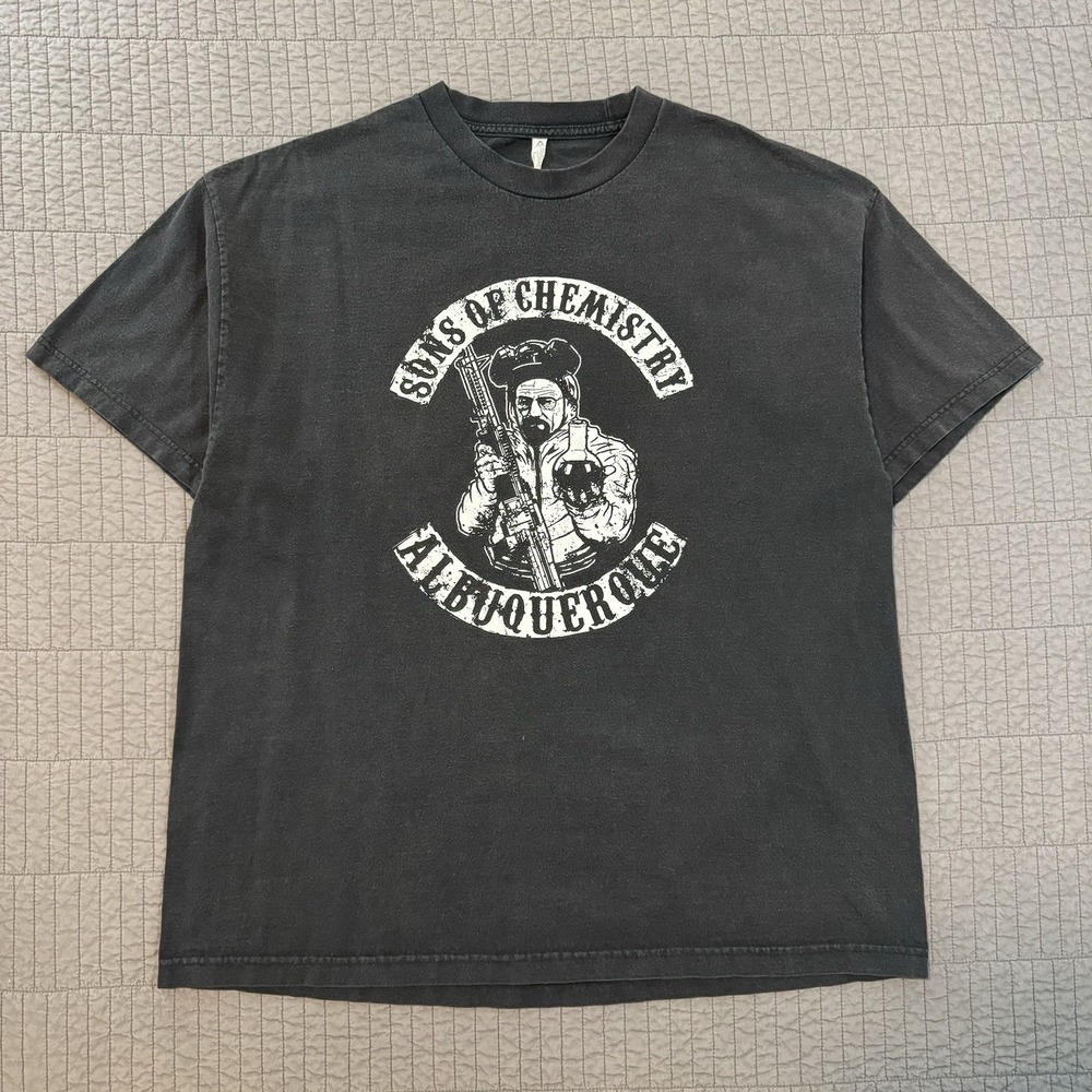Sons Of Chemistry T Shirt Men XXL Black Faded Breaking Bad Biker Albuquerque NM